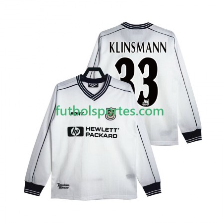 Camiseta Tottenham Hotspur KLINSMANN 33 1999 Retro Primera Equipación 1997 Manga Larga
